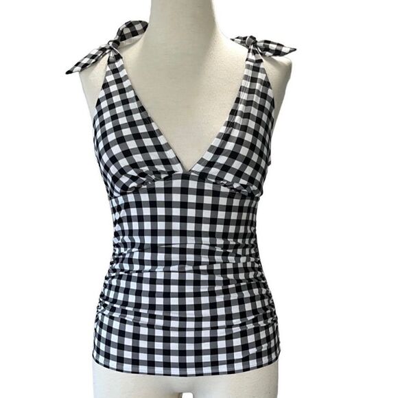 Kona Sol Bathing Suit Bikini Top Checkered Sz Small - Picture 1 of 5